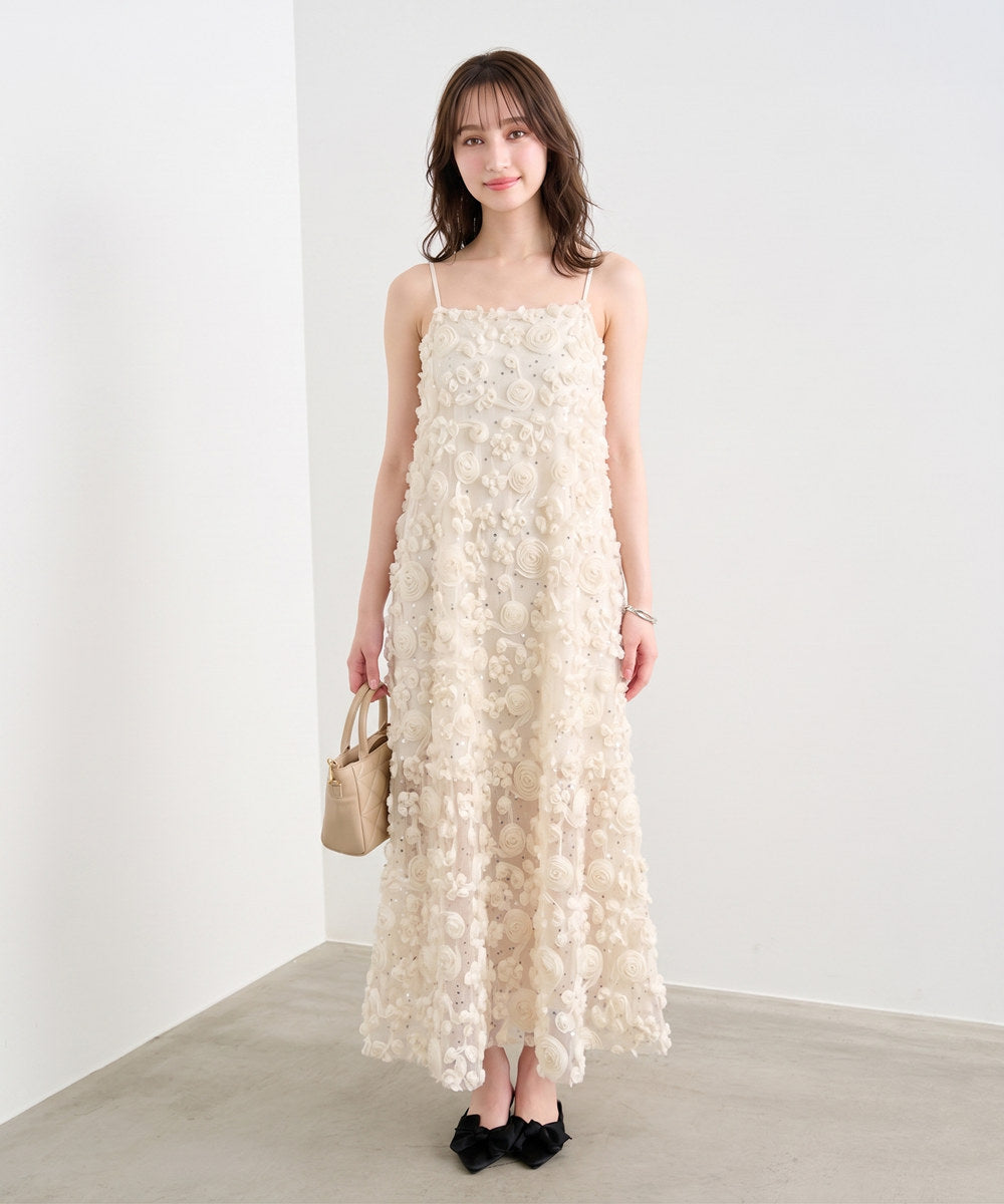 SR様　ヌキテパ 24ss マグノリア 花 キャミワンピース ポケット付 dress】立体感フラワーキャミワンピース N3673 – NANASTYLE