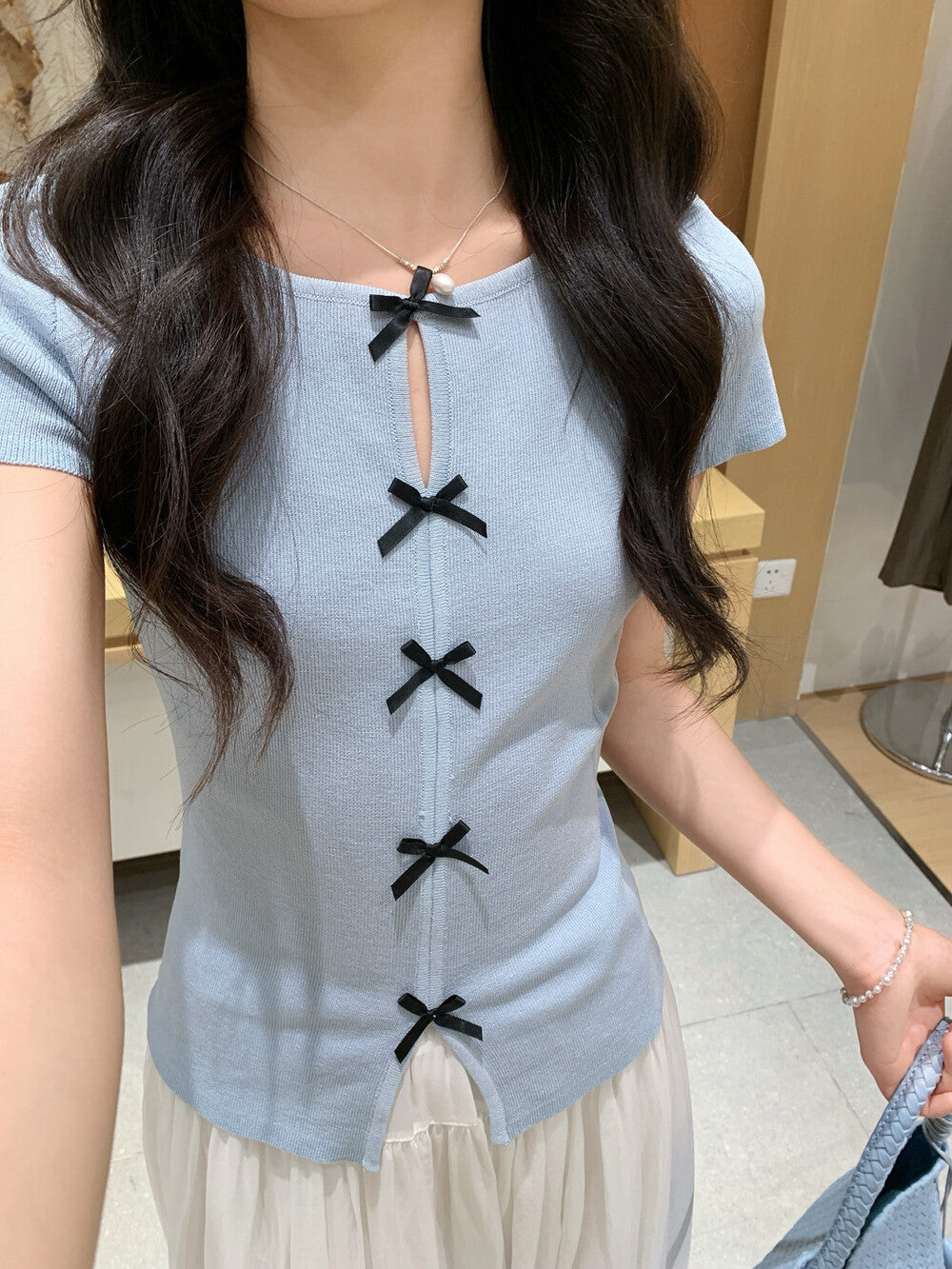 tops】リボンニットトップス N3713 – NANASTYLE