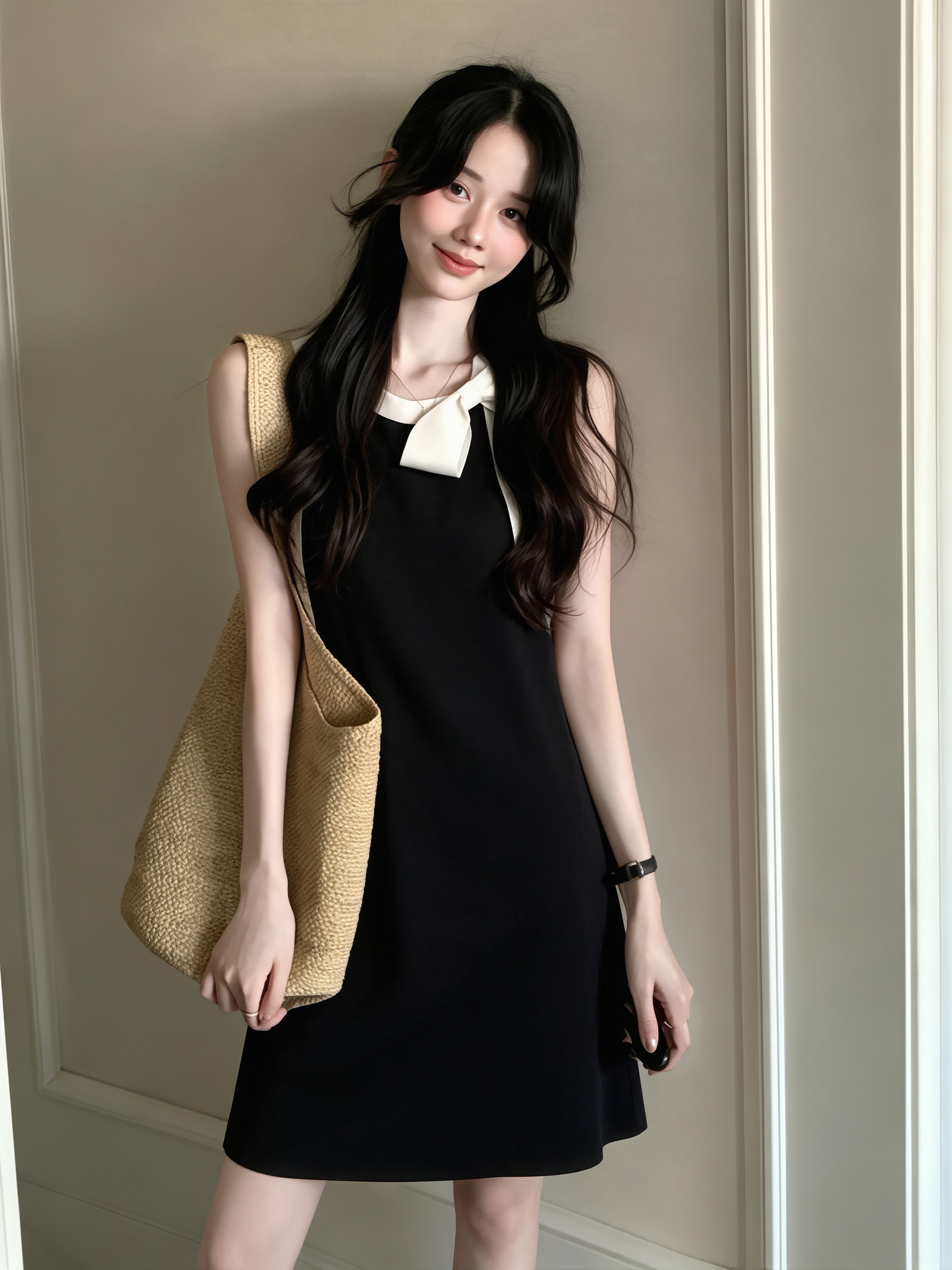 dress】リボン付きノースリーブワンピース Q8876 – NANASTYLE