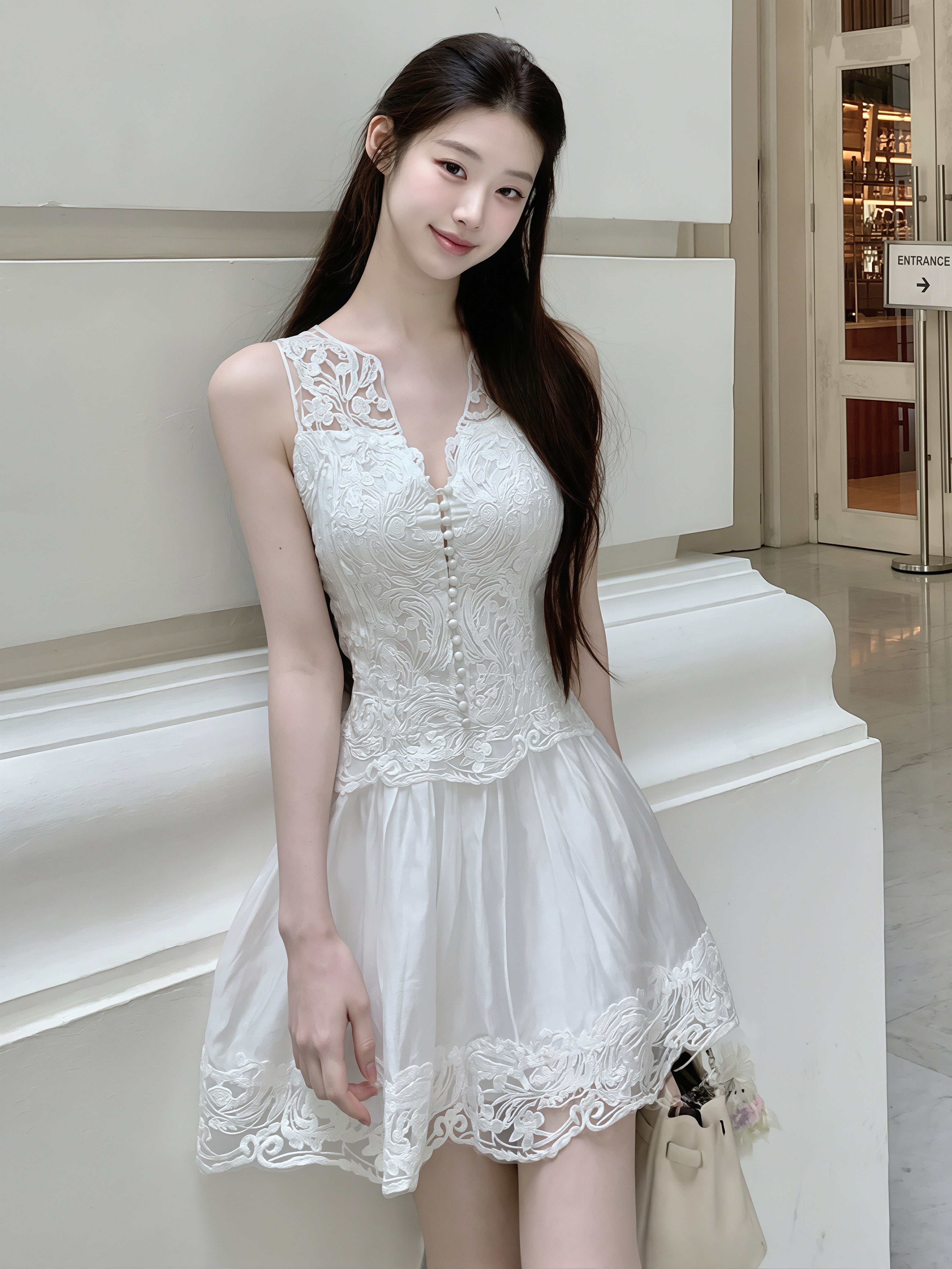 dress】ノースリーブレースワンピース Q8873 – NANASTYLE