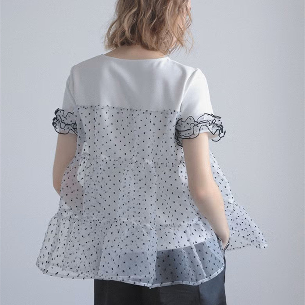 【tops】ティアードチュールトップス   N3633