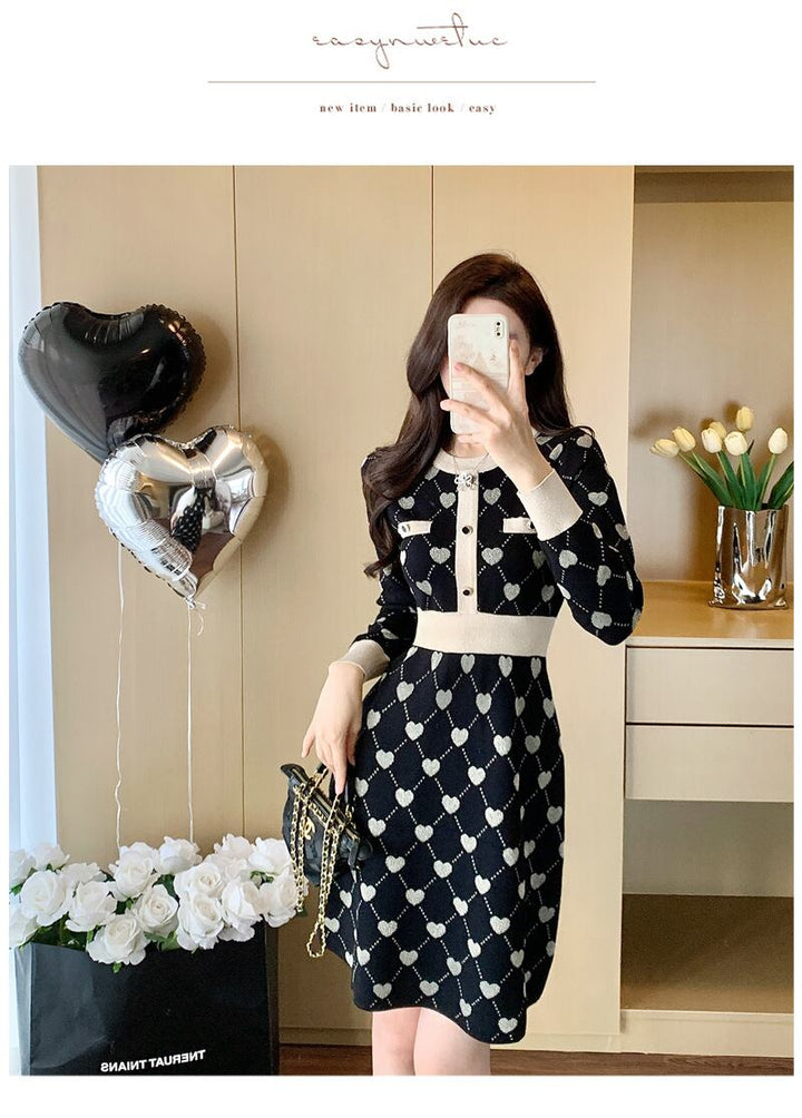 【dress】ジャカードニットワンピース　M28358