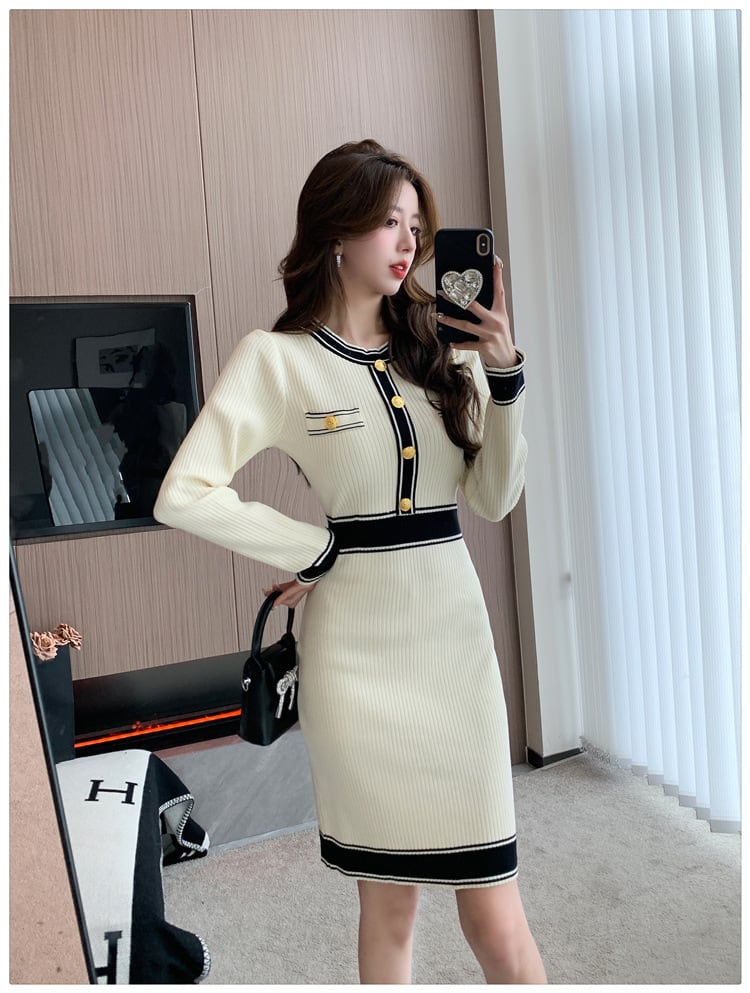 【dress】輝いて超人気 ! エレガントニットワンピース　M17511