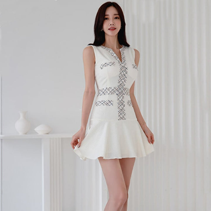 【dress】韓国系ノースリーブエレガントデートワンピース　M17439