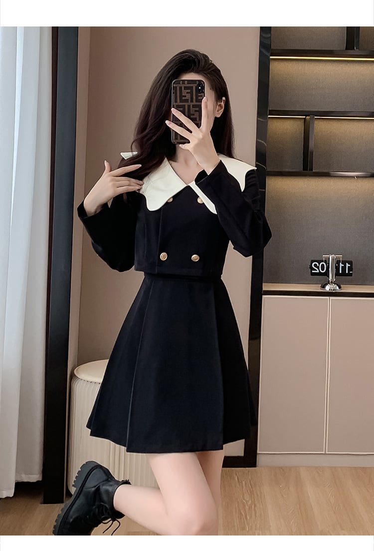 【dress】人気を独占中 エレガント切り替えワンピース　M17292
