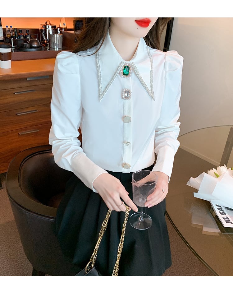 【tops】話題沸騰中 オシャレエレガントシャツトップス　M17336