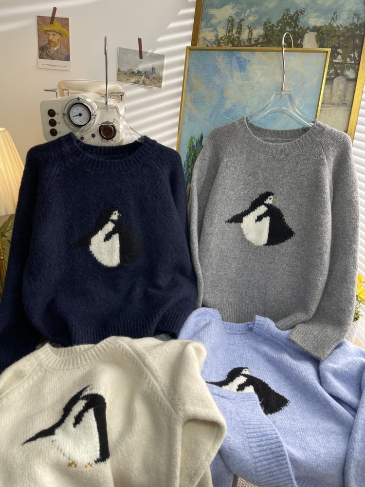 【tops】クルーネックニットセーター　M26613