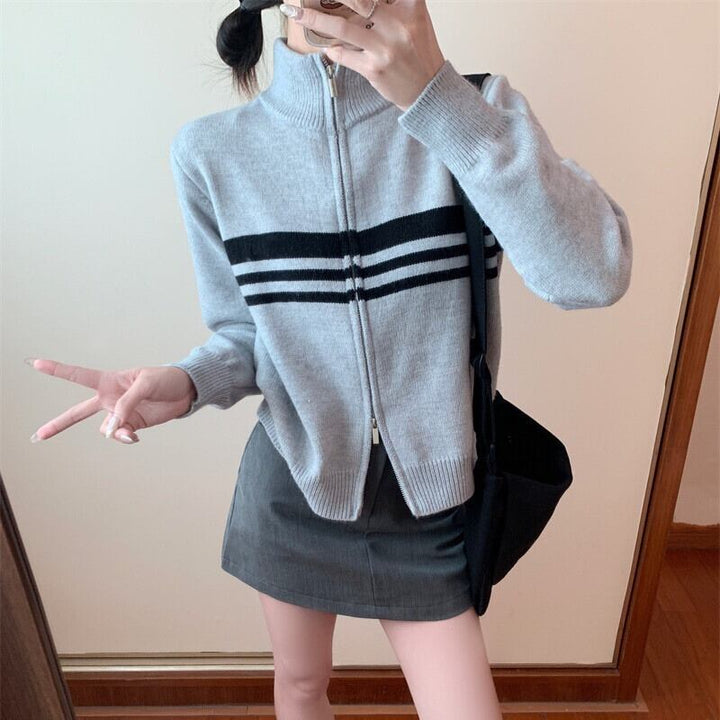 【outer】ファスナーニットカーデ　M27332