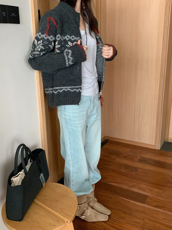 【outer】ファスナーニットカーデ　M27101