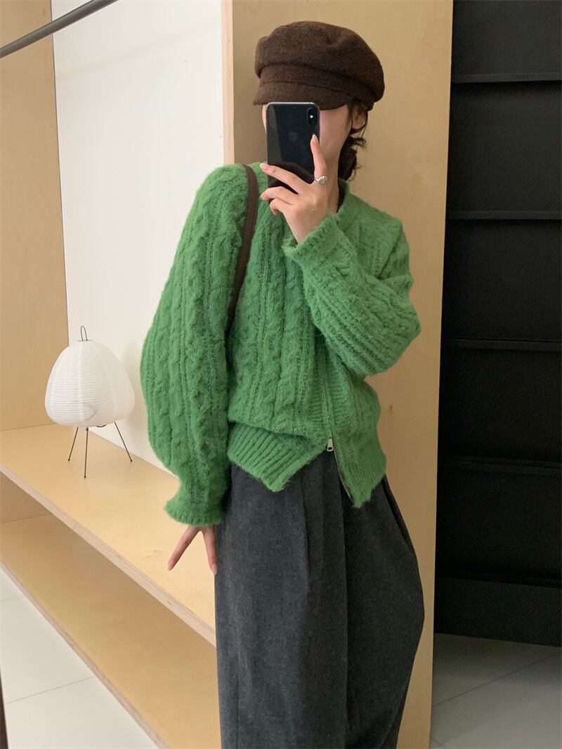 【outer】クルーネックニットカーデ　M18941