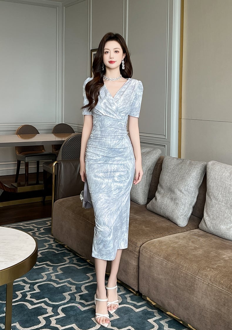 【dress】Vネックワンピース　M25127