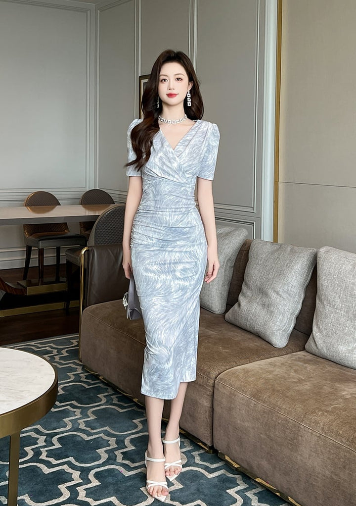 【dress】Vネックワンピース　M25127