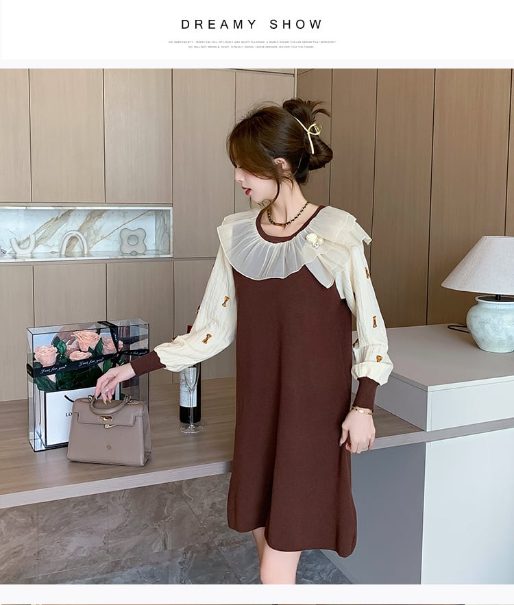 【dress】優しい雰囲気スウィートニットワンピース　M17501