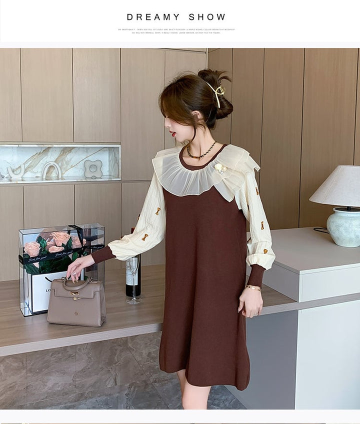 【dress】優しい雰囲気スウィートニットワンピース　M17501