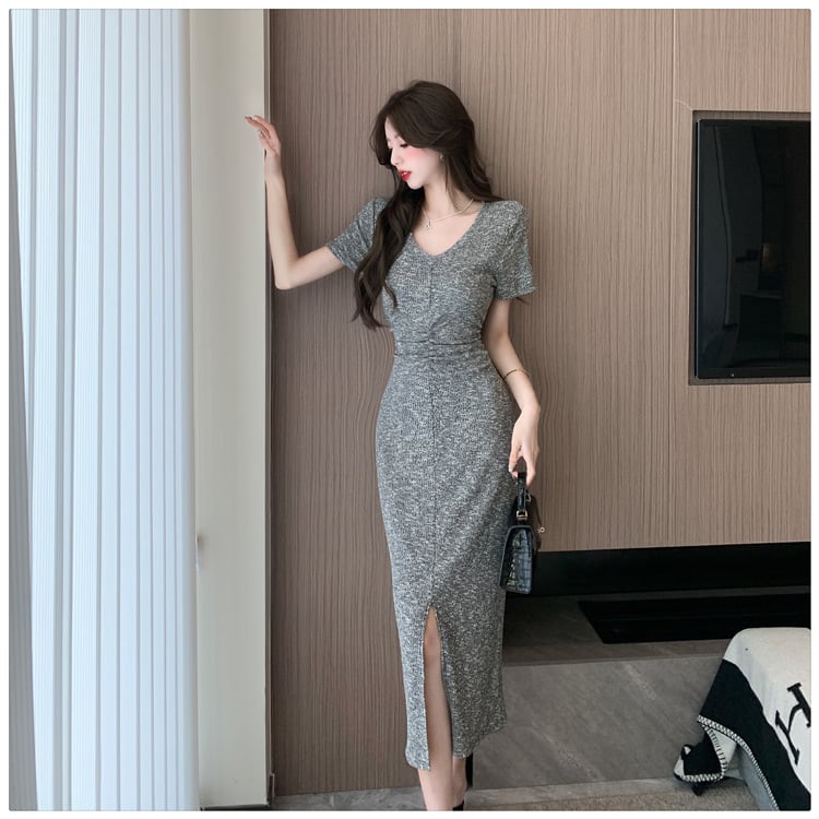 【dress】人気を独占中 ファッションスリットワンピース　M16889
