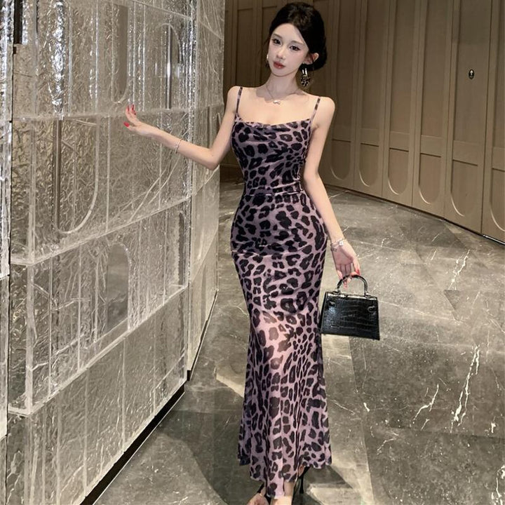 【dress】ヒョウ柄キャミワンピース Q8081