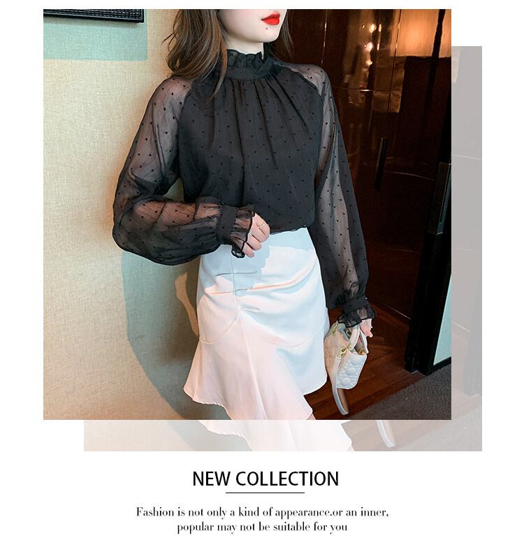 【tops】チュールコンビシャツトップス　M28709