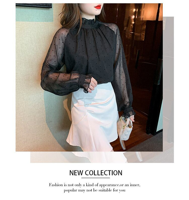 【tops】チュールコンビシャツトップス　M28709
