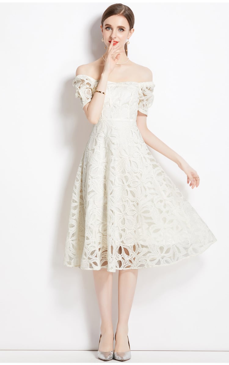 【dress】高級感 エレガントレースデートワンピース　M17141