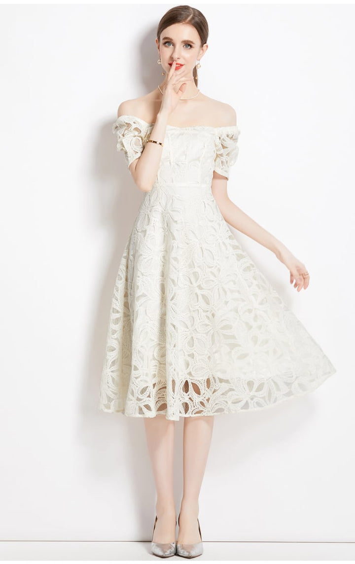 【dress】高級感 エレガントレースデートワンピース　M17141