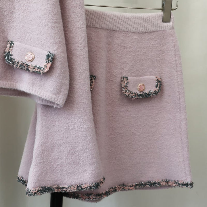 【set】ニットカーデ×スカートセット　M26857