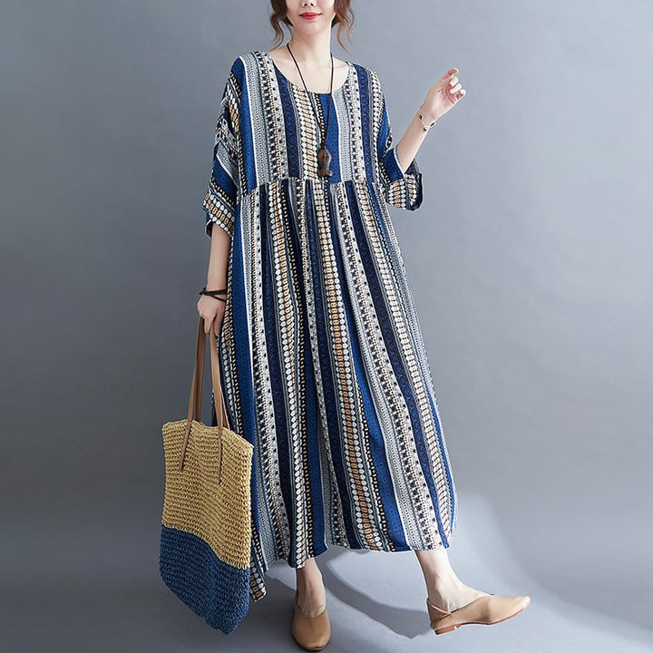 【dress】目立つ！カジュアルストライプ柄ワンピース　M17318