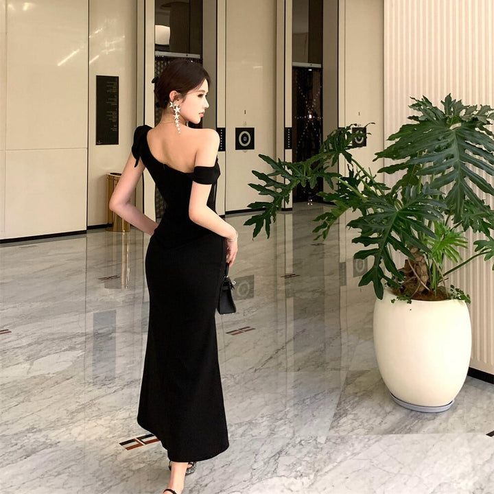 【dress】ワンショルダーフリルマーメイドワンピース　M31571