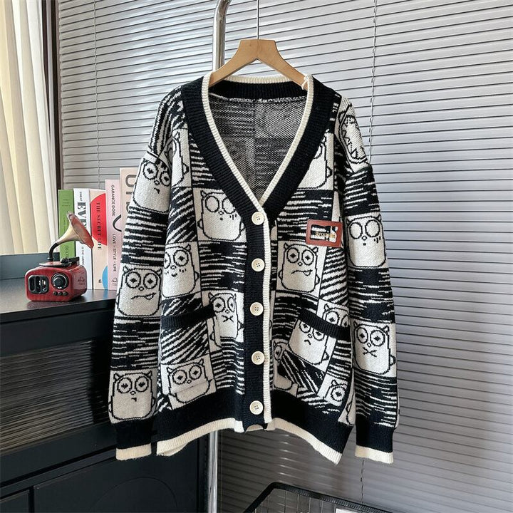 【outer】Vネックニットカーデ　M18977