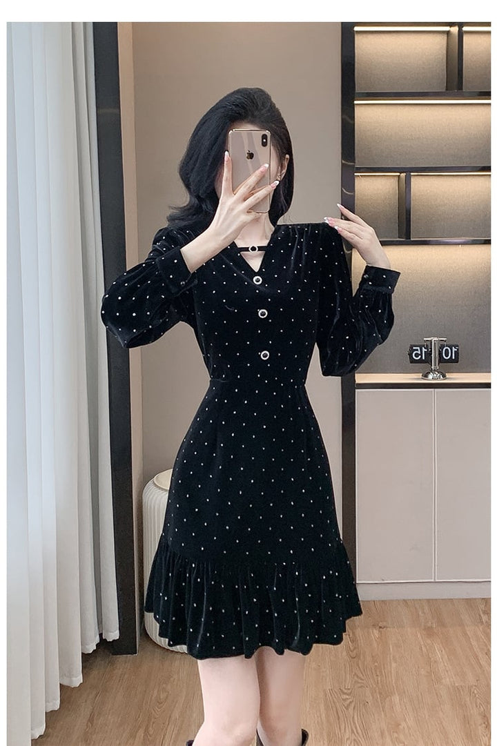 【dress】ドット柄ワンピース　M26485