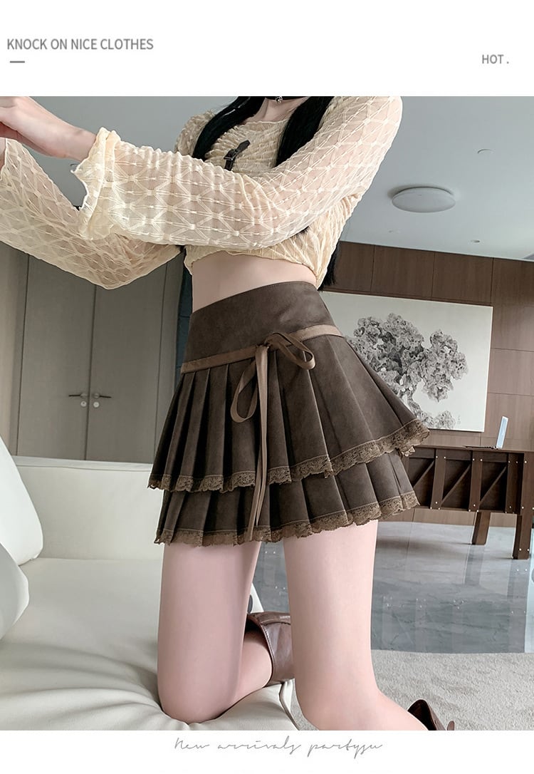 【bottoms】プリーツPUスカート　M27144