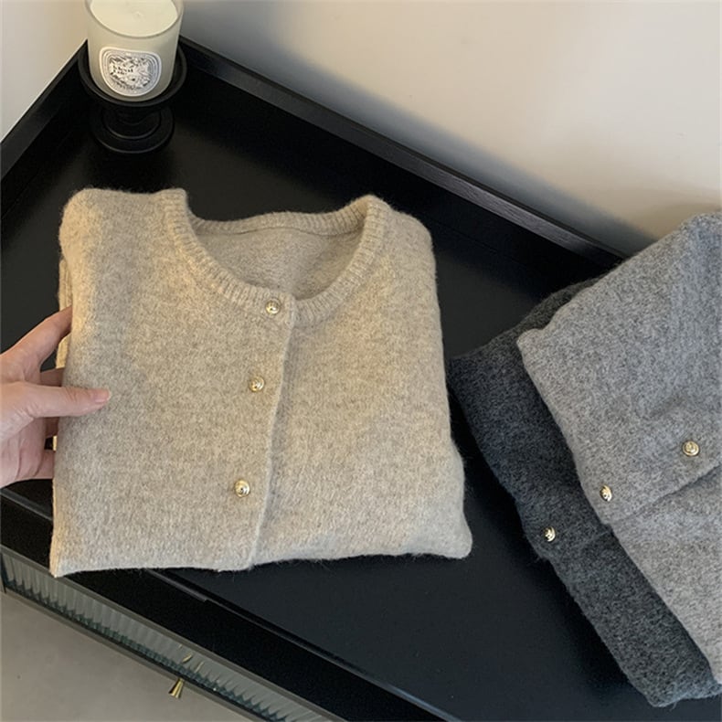 【outer】クルーネックニットカーデ　M25950