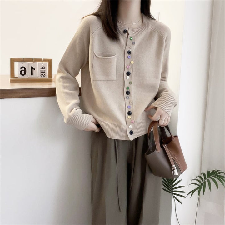 【outer】ボタンデザインニットカーデ　M25886