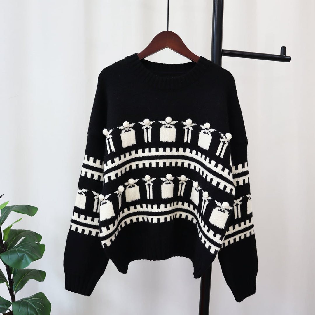 【tops】クルーネックニットセーター　M18342