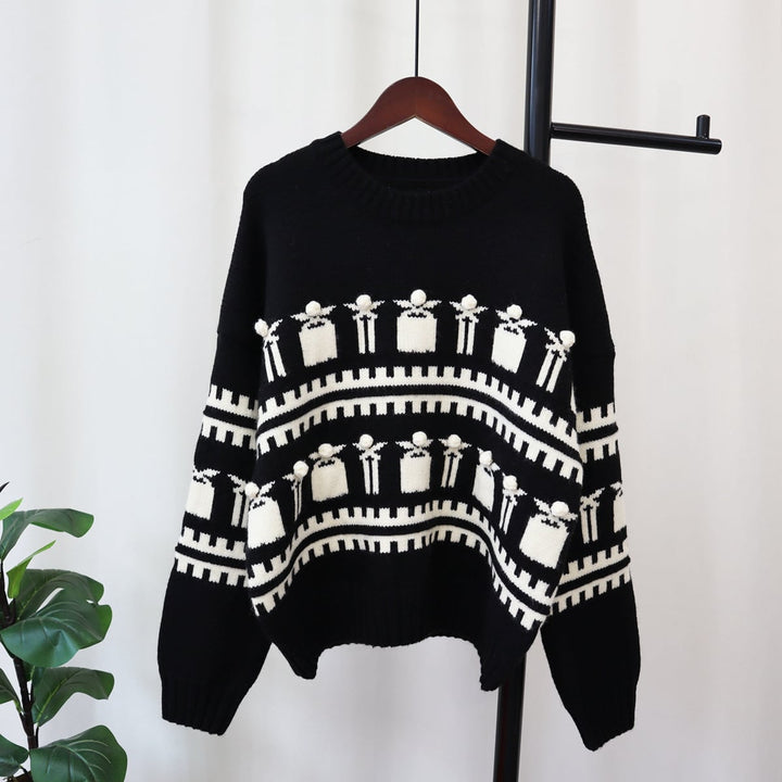 【tops】クルーネックニットセーター　M18342