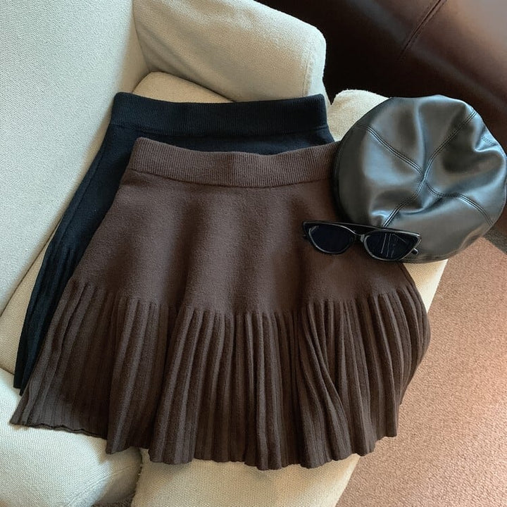 【bottoms】プリーツニットスカート　M26614