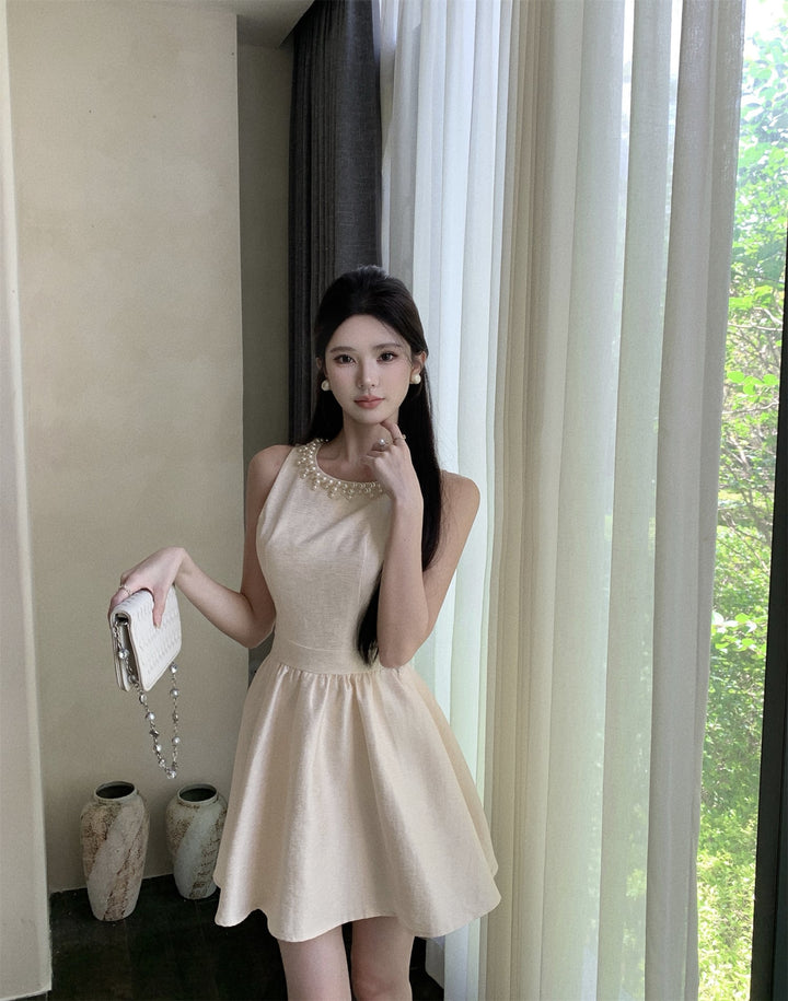 【dress】パールノースリーブワンピース　M24295