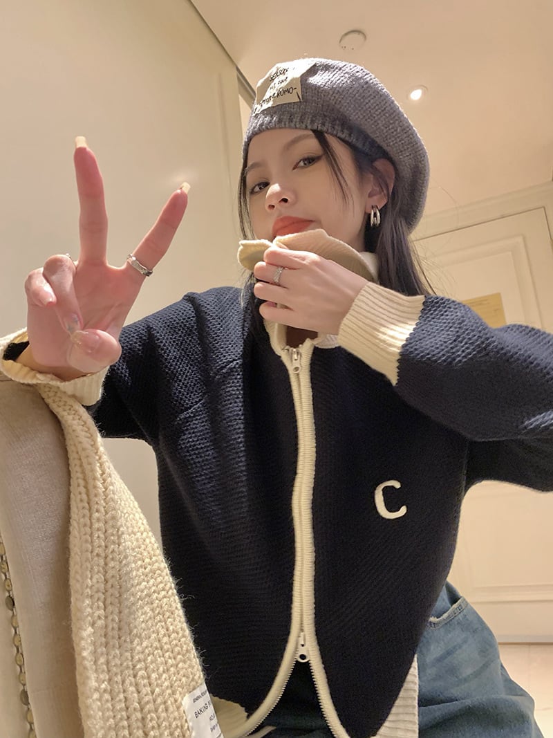 【outer】ファスナーニットカーデ　M27879
