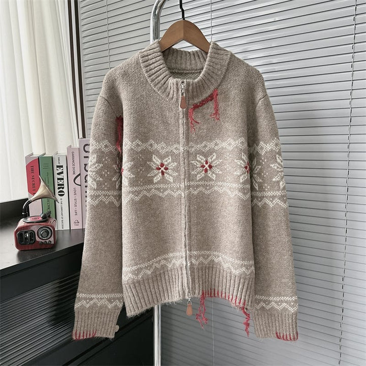 【outer】ジャカードニットカーデ　M26499