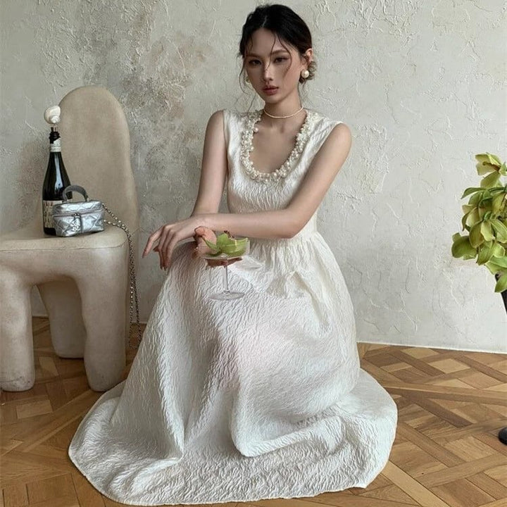 【dress】パールノースリーブワンピース　M24311