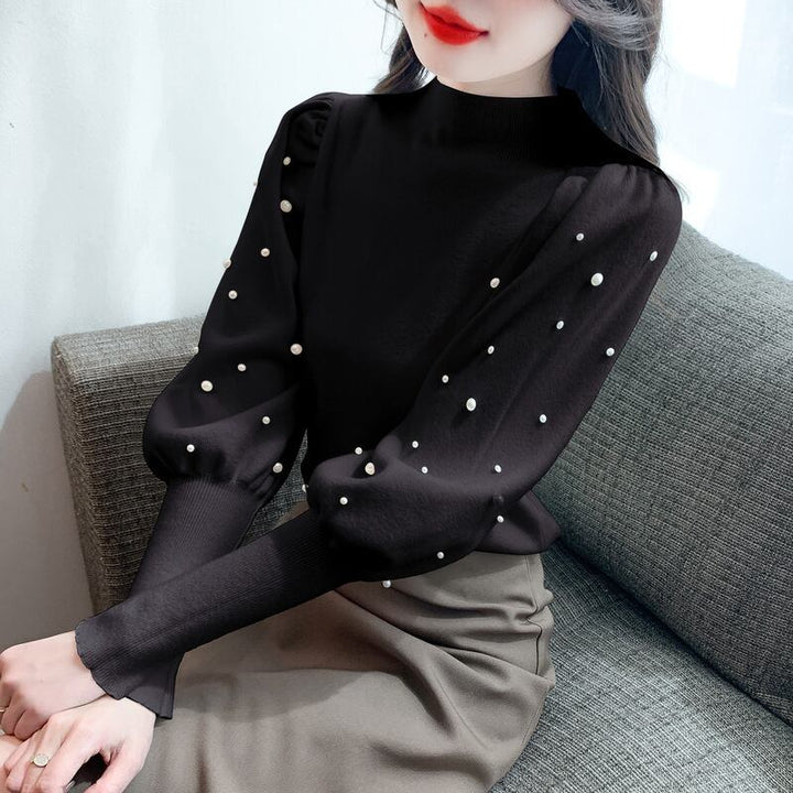 【tops】パールニットプルオーバー　M19093