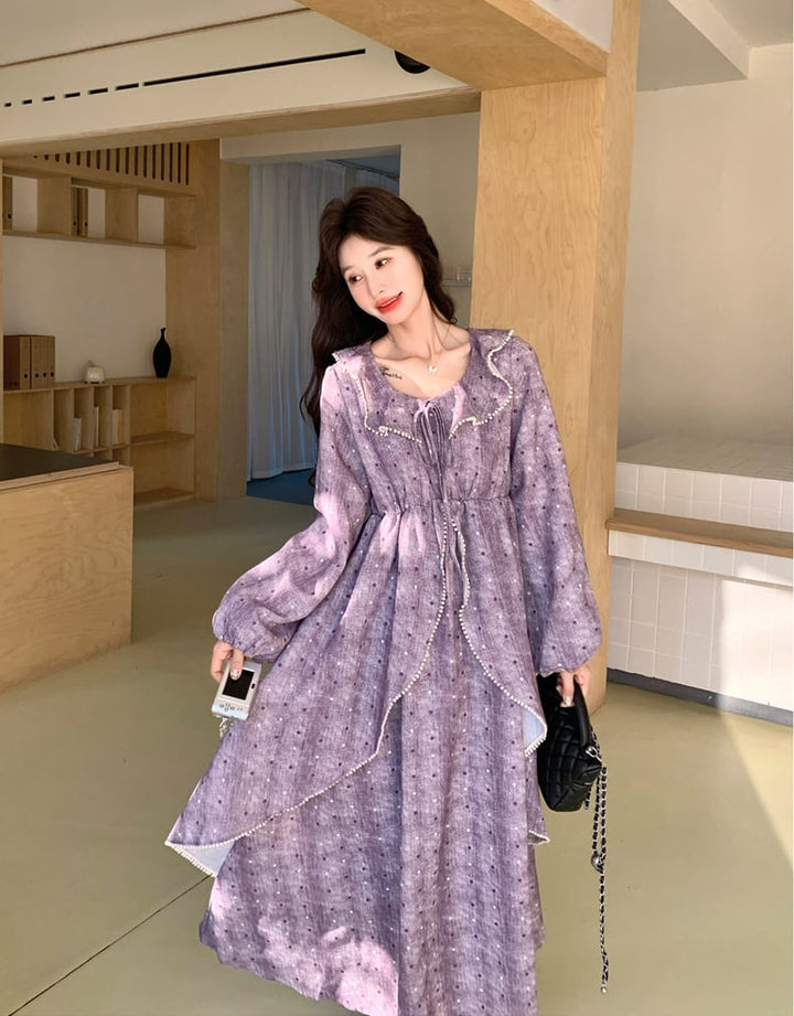 【dress】フレアロングワンピース Q8221