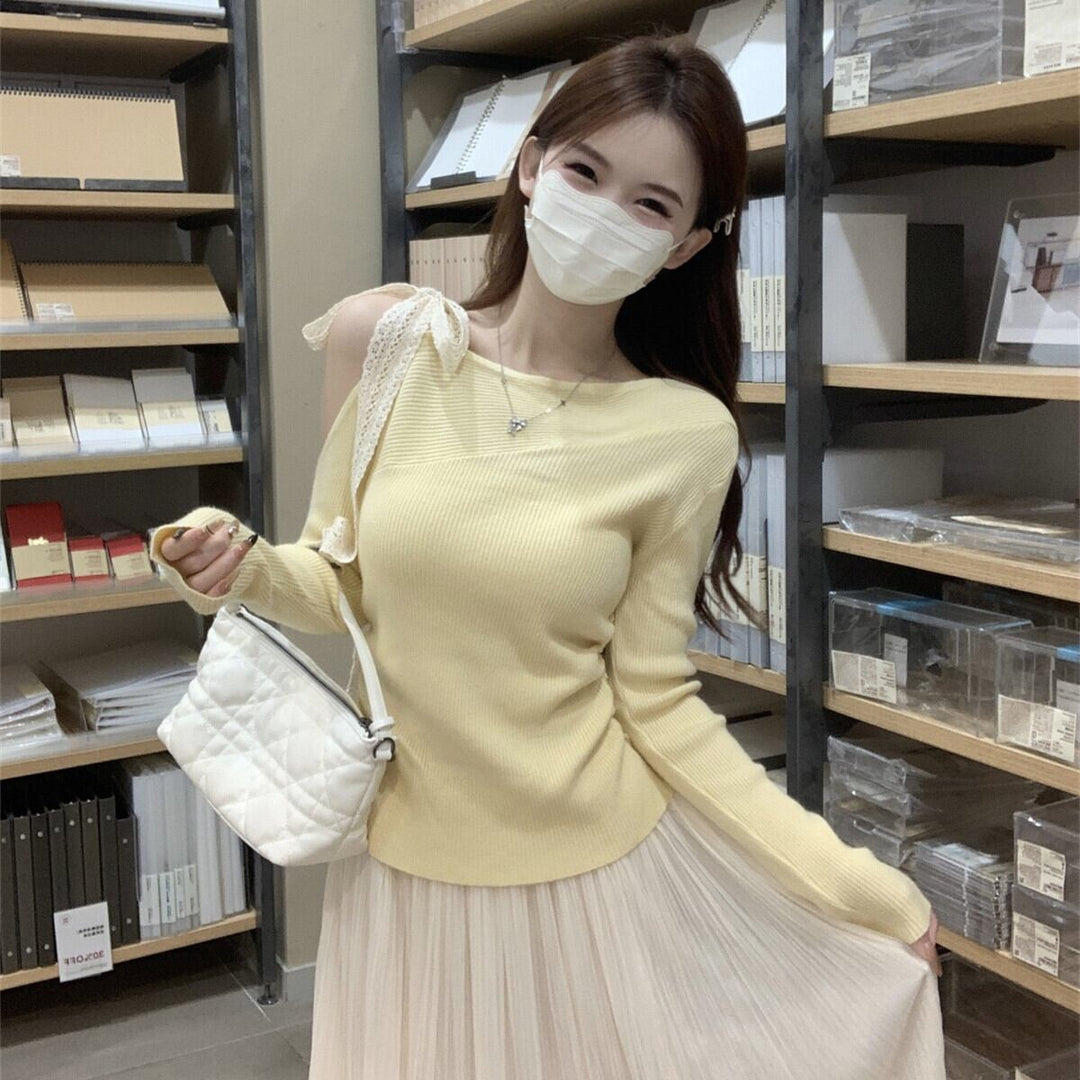 【tops】オフショルダーニットトップス　M27365