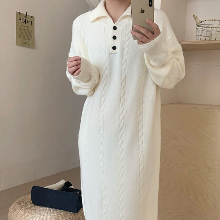 【dress】POLOネックニットワンピース　M18757