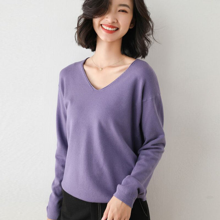 【tops】Vネックニットプルオーバー　M19161