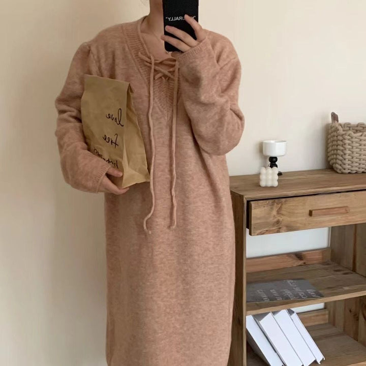 【dress】無地ニットワンピース　M18467