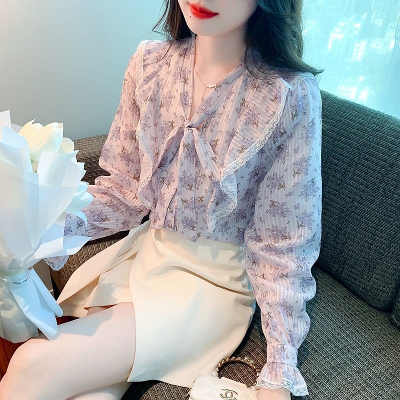 【tops】花柄シャツトップス　M20985