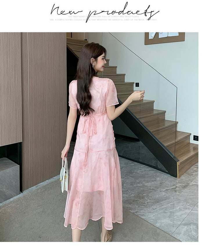 【dress】輝いて超人気 ! エレガント花柄ワンピース　M17441