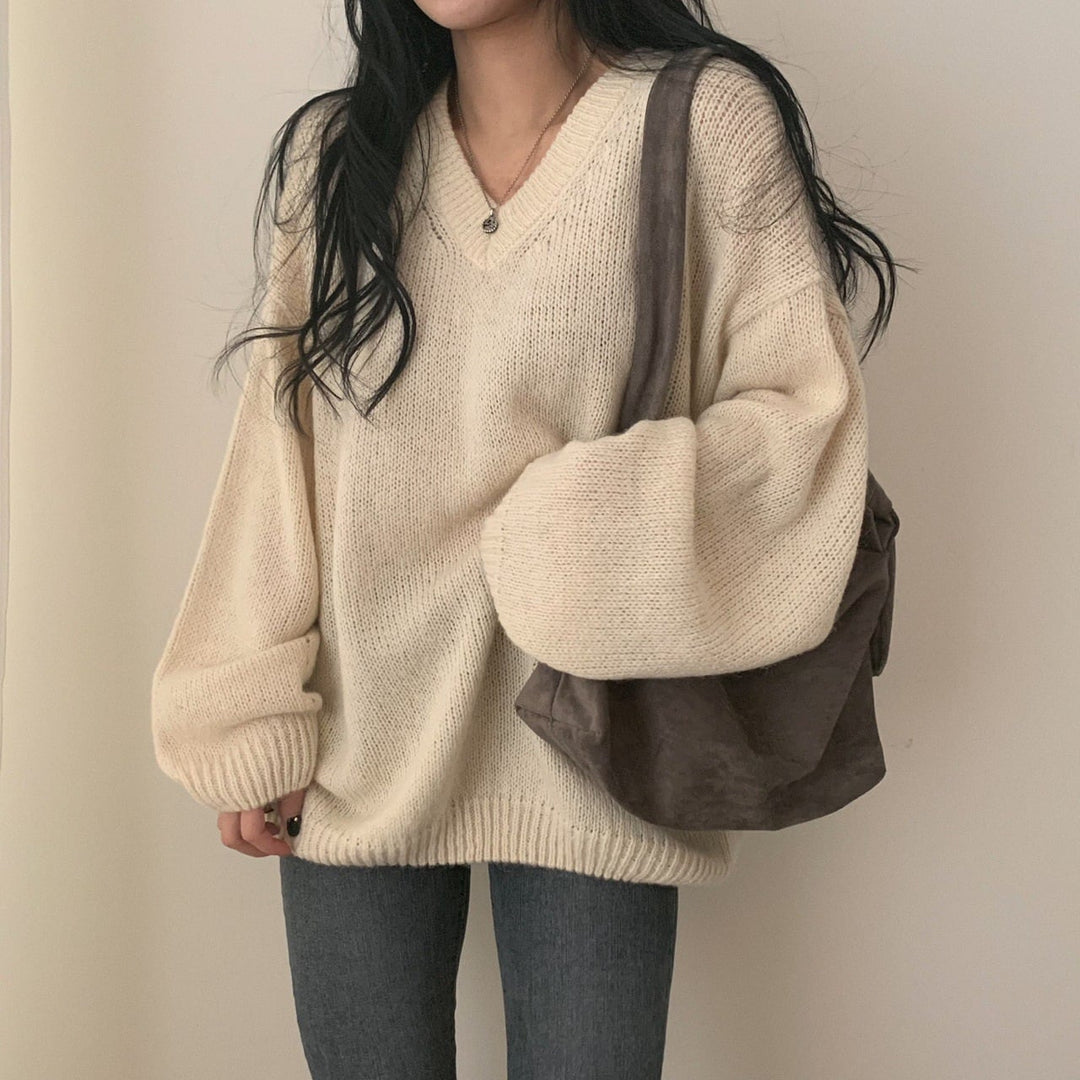 【tops】Vネックニットセーター　M25349