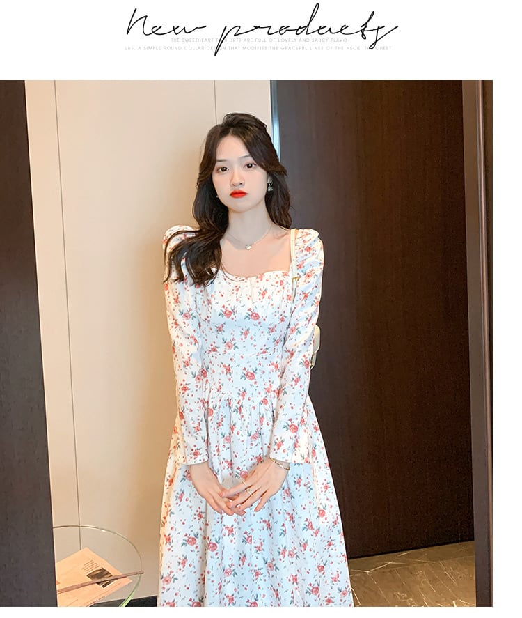 【dress】人気を独占中 スウィート花柄ワンピース着瘦せ　M17258