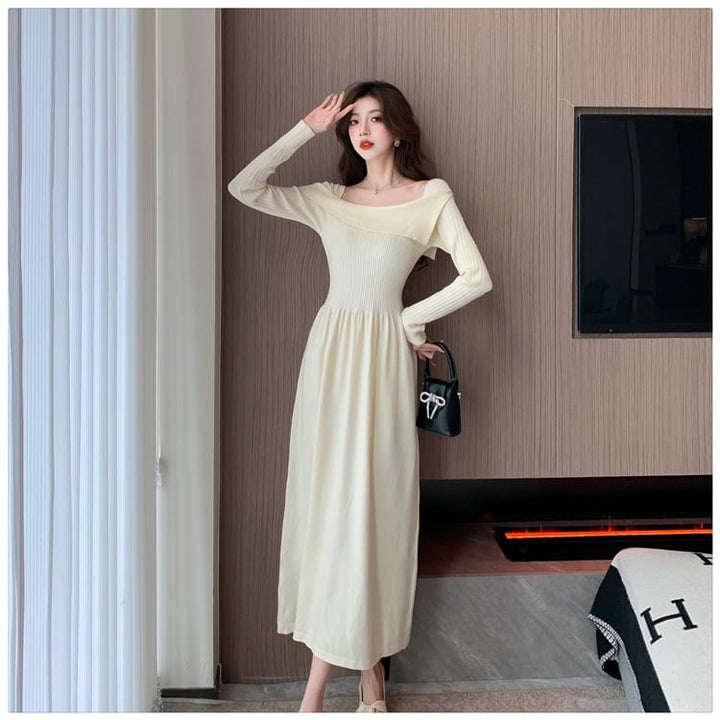 【dress】無地ニットワンピース　M17975